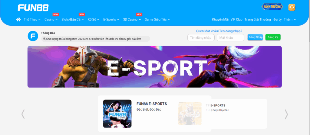 Bật mí thông tin sơ lược về Esport Fun88